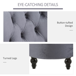 45" Tufted High Back Velvet Accent Chair Living Room Soft Padded Couch Lounge Ash Grey