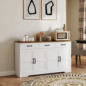 Sideboard Buffet Cabinet with Storage, Modern Coffee Bar Cabinet with 3 Drawers and Adjustable Shelves – view 14