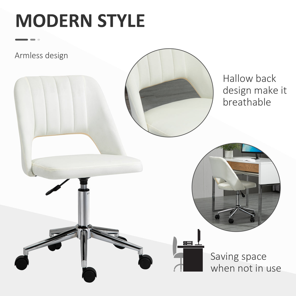 Mid Back Office Chair Velvet Fabric Swivel Scallop Shape Computer Desk Chair, Green – view 39
