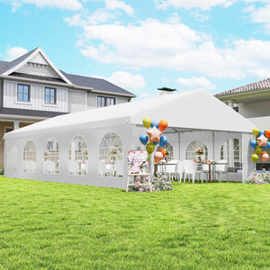 16'x32' Heavy Duty Large Party Tent & Carport with Removable Sidewalls, Portable Garage Canopy Tent, White – view 21