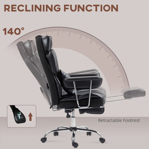 400LBS Massage Office Chair, Executive Office Chair with 6-Point Vibration, Footrest and Lumbar Support – view 6