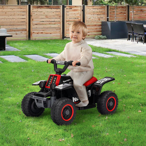 Qaba 6V Kids ATV Quad, 4 Wheeler Battery Powered Electric Ride on Car w/ Lights, Forward Backward