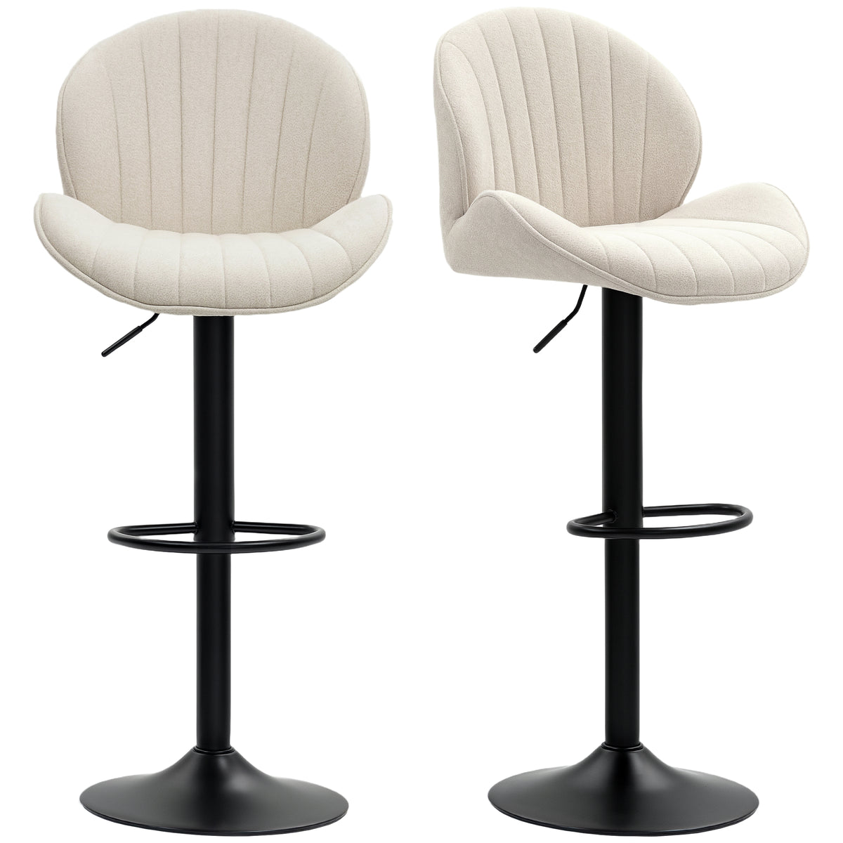 Bar Stools Set of 2, Swivel Barstools with Back, Adjustable Height and Footrest for Kitchen Island