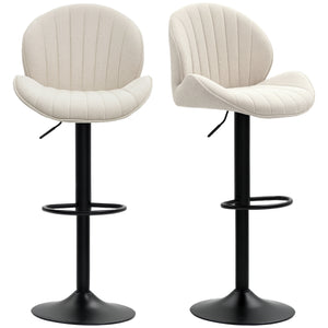 Bar Stools Set of 2, Swivel Barstools with Back, Adjustable Height and Footrest for Kitchen Island