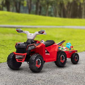 6V Electric Toy Car with Back Trailer, Forward Backward, Wear-Resistant Wheels for Ages 18-36 Months, Red – view 10