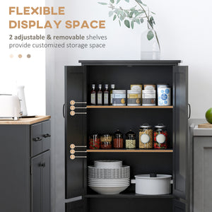 48" 4-Door Storage Cabinet Multi-Storey Large Space Pantry with Adjustable Shelves Black – view 5