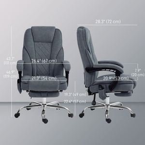Massage Office Chair, Reclining Computer Chair with Adjustable Height and Footrest, Dark Grey