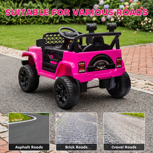 Qaba 12V Ride on Truck, Electric Car for Kids with Remote Control, Suspension, 3 Speeds, USB Music Headlights