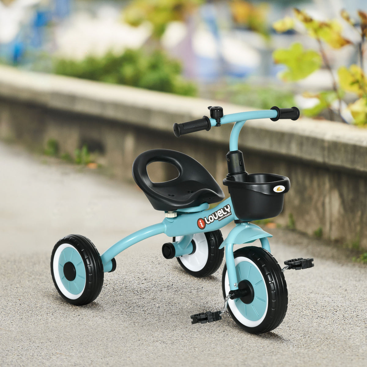 Qaba Tricycle for Toddler 2-5 Year Old Girls and Boys, Toddler Bike with Adjustable Seat, Basket, Bell