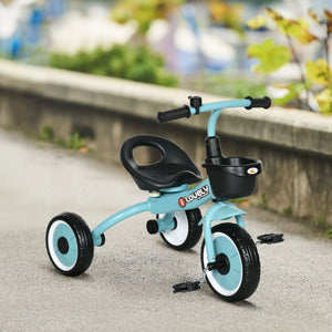 Qaba Tricycle for Toddler 2-5 Year Old Girls and Boys, Toddler Bike with Adjustable Seat, Basket, Bell
