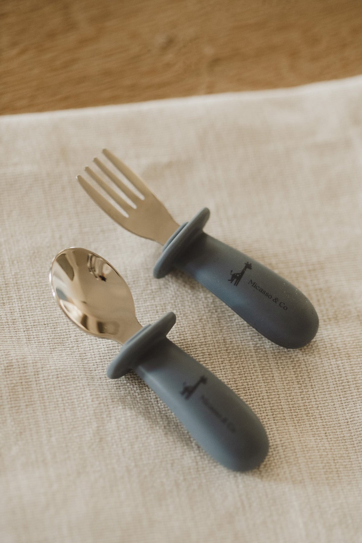 Stainless Steel & Silicone Utensil Set for Kids - Micassoandco