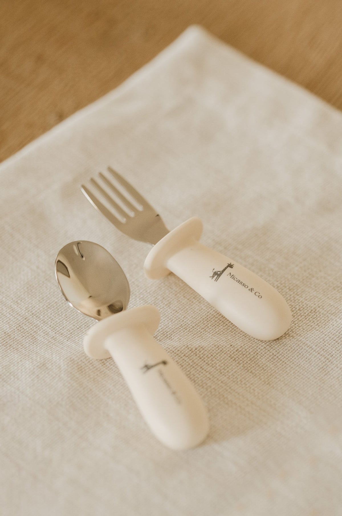 Stainless Steel & Silicone Utensil Set for Kids - Micassoandco