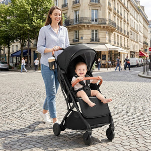 Lightweight Baby Stroller Compact Travel Stroller with One-Hand Folding-Black view 2