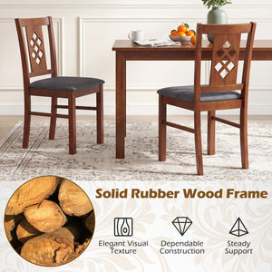 Linen Style Upholstered Kitchen Chairs with Wood Frames Set of 2-Cherry view 5