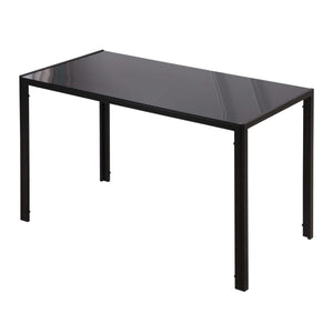 Rectangular Kitchen Table for 4 People, Dining Table with Tabletop Tempered Glass for Dining Room