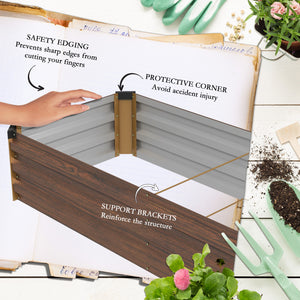 8'x2'x1' Galvanized Raised Bed, Large Elevated Planter Box for Growing Flowers, Herbs and Vegetables – view 12