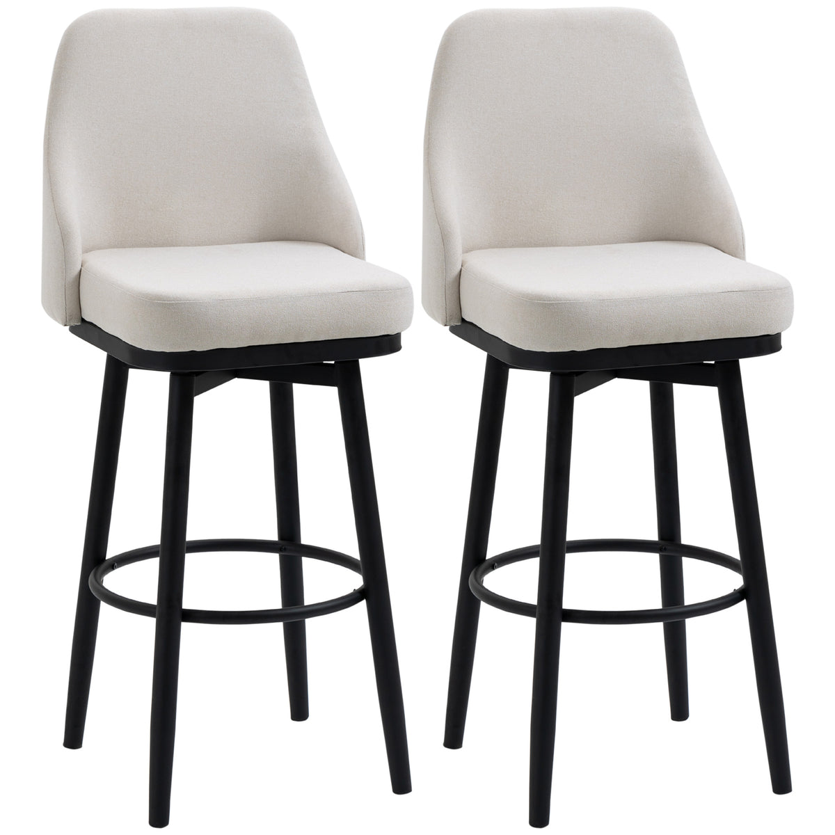 Extra Tall Bar Stools Set of 2, Modern 360° Swivel Barstools, Dining Room Chairs with Steel Legs Footrest – view 8