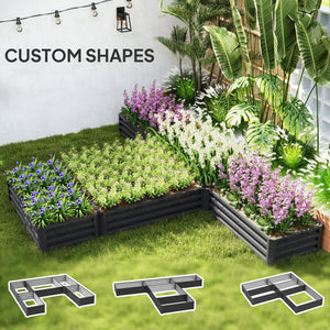 Steel Raised Garden Bed, Set of 5 Large Box Planters for Outdoor Plants Vegetables Flowers Herbs, 8x8x1ft – view 10