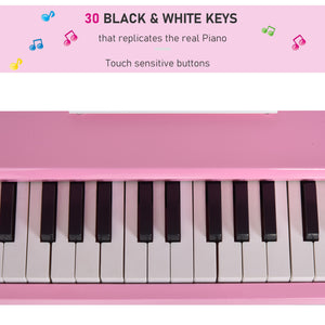 Modern Kids Piano, 30 Keys, Set of 2, Mini Toy for Child, Grand Piano with Music Stand and Bench – view 11