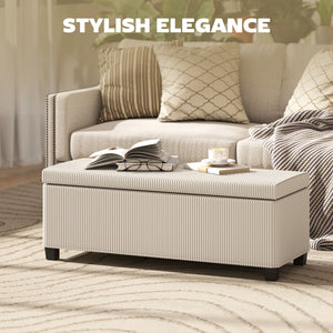 44 Inches Ottoman with Storage, Lid, Legs, Corduroy End of Bed Bench for Living Room, Bedroom, Entryway – view 3