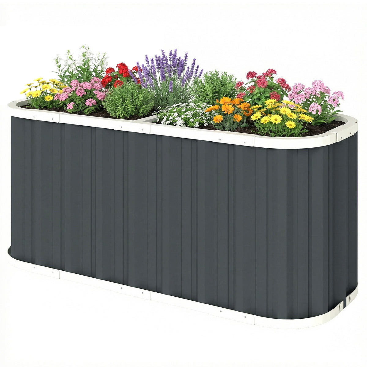 Galvanized Raised Garden Bed, Deep Root Planter Box, Outdoor Garden Bed with Plant Labels, 5' x 2' x 2'