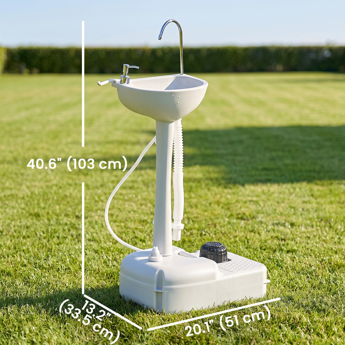 Portable Camping Sink — Hand Wash Station Basin with Recovery Tank, Soap Dispenser and Towel Holder