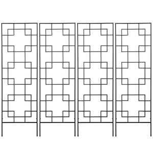 2 Pack Garden Trellis for Climbing Plants, Outdoor Metal Grid Panels for Roses, Vine Flower, Cucumber, Clematis, 72" Tall