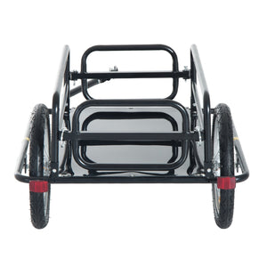 Aosom Folding Bicycle Cargo Trailer Wagon Utility Bike Cart Carrier Garden Patio Tool New