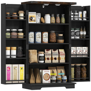 Kitchen Pantry Cabinet with 4-tier Shelving, 6 Spice Racks – view 2