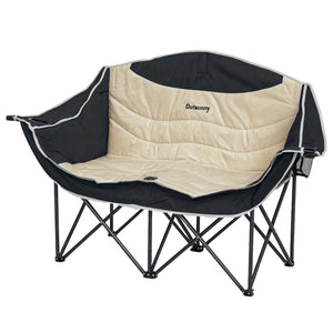 Portable Camp Chair, Double Camping Chair with Cup Holders and Carry Bag, Support 551 lbs, Dark Green – view 8