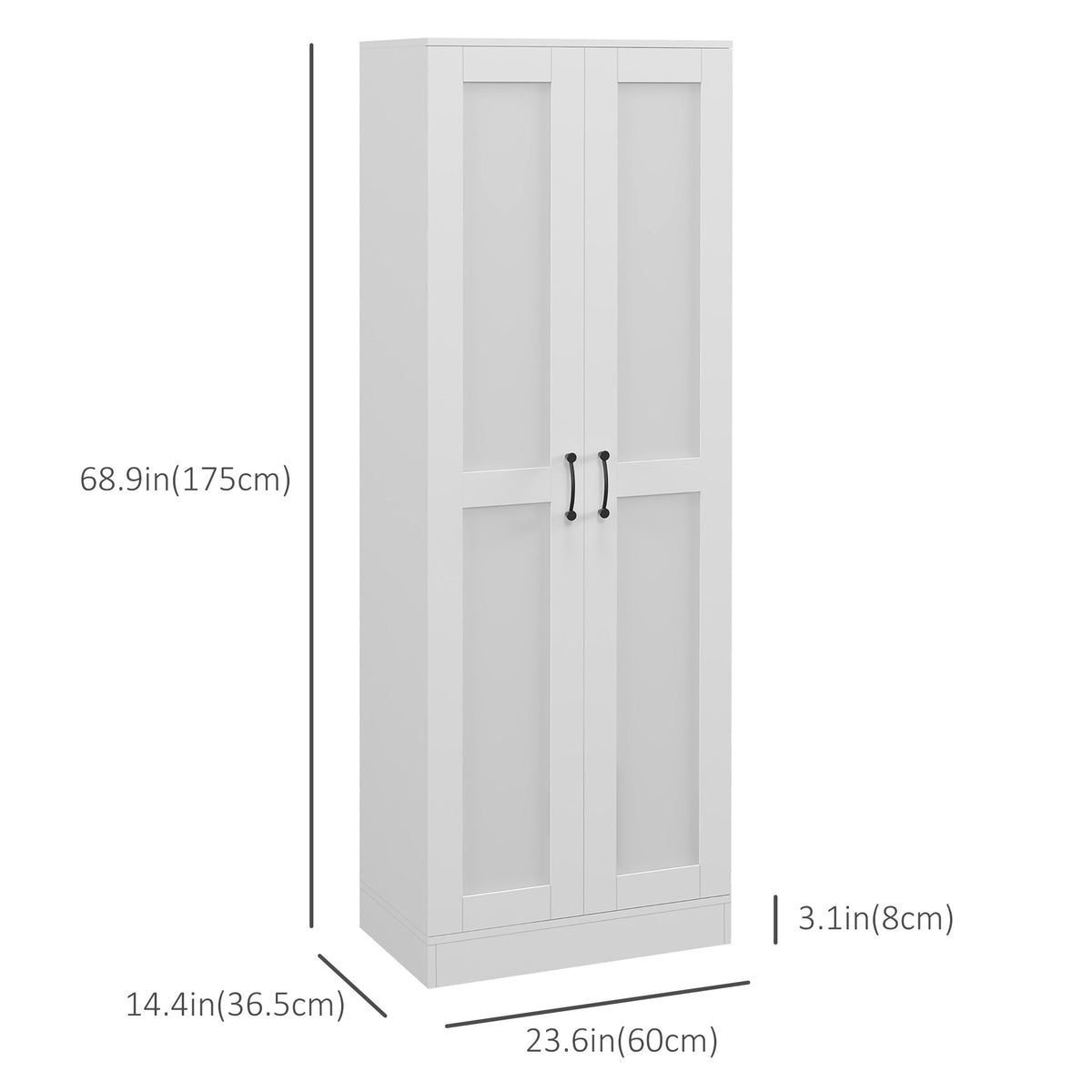 69" Tall Pantry Cabinet with Adjustable Shelves, Modern Kitchen Pantry Cabinet with Soft Close Doors, Black – view 9