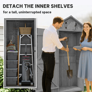 30" x 21" x 71" Garden Storage Shed, Sheds & Outdoor Storage Outdoor Workshop Yard Tool Utility Storage – view 4
