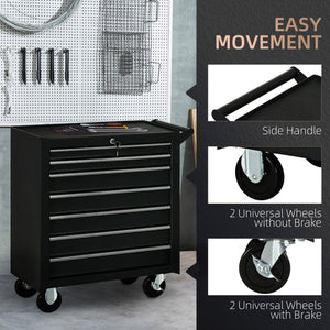 Rolling Tool Chest, 7-Drawer Lockable Tool Cabinet with 4 Wheels, Handle – view 12