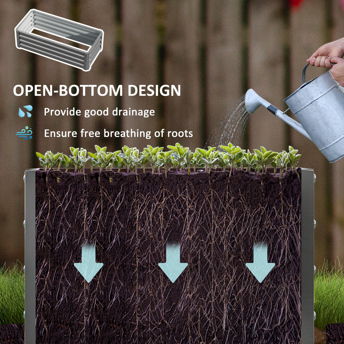 Galvanized Raised Garden Beds, Outdoor Planter Box, Set of 2, for Flowers, Herbs and Vegetables, Black – view 25