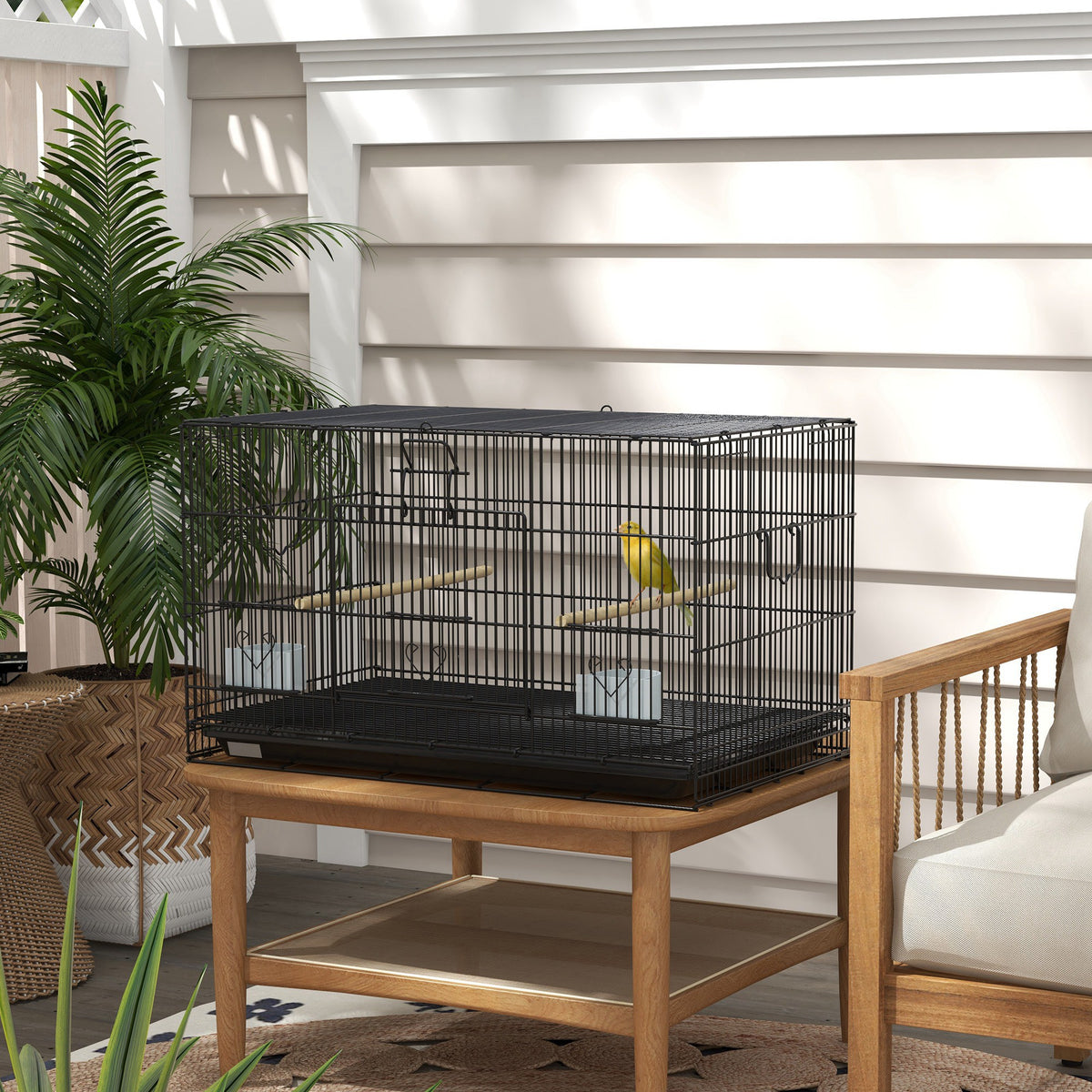 Birdcage for Canaries, Lovebirds Finches, Budgie Cage with Removable Tray, Bottom Mesh Panel – view 8