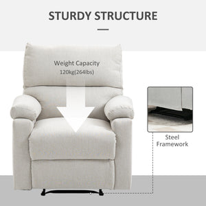 Recliner Chair, Manual Reclining Chair with Footrest, Padded Seat for Living Room, Bedroom, Study, Dark Grey – view 12