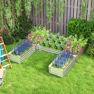 Steel Raised Garden Bed, Set of 5 Large Box Planters for Outdoor Plants Vegetables Flowers Herbs, 8x8x1ft – view 35