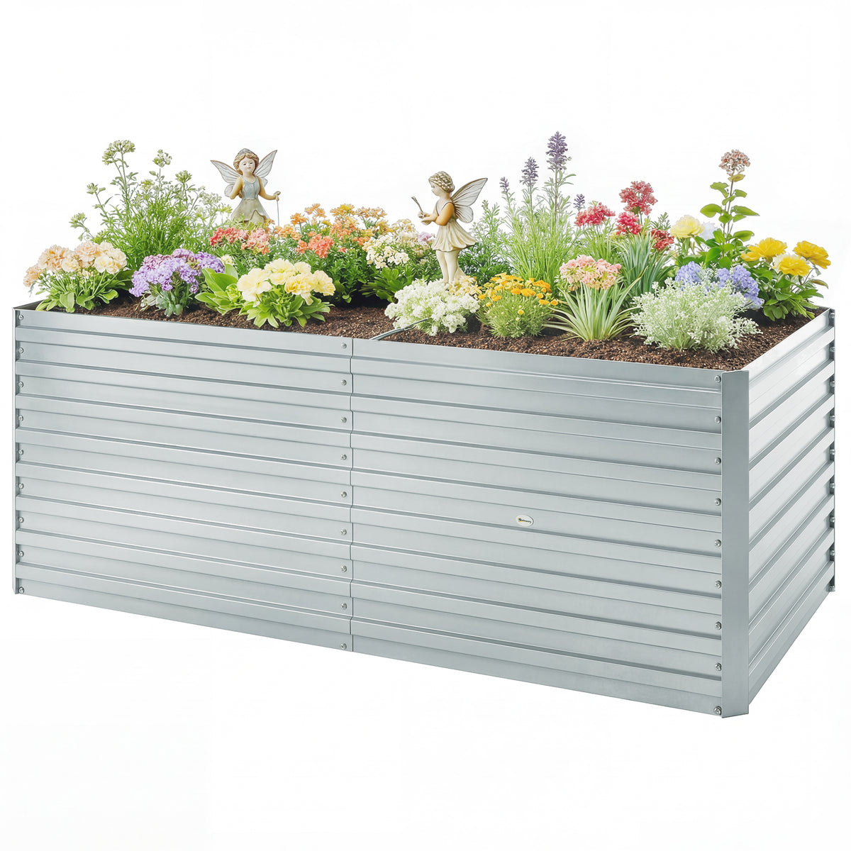 5' x 3' x 2' Raised Garden Bed, Galvanized Planter Box for Growing Flowers, Herbs and Vegetables, Black – view 36