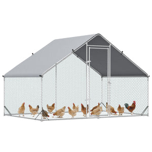9.8' x 19.7' x 6.6' Chicken Coop Cage, Outdoor Hen House w/Cover & Lockable Door