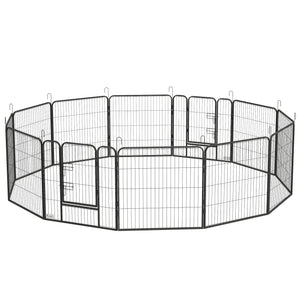 Dog Playpen, 31.5"W Heavy-Duty Metal Puppy Play Pen, Pet Exercise Fences for Outside and Indoor – view 3