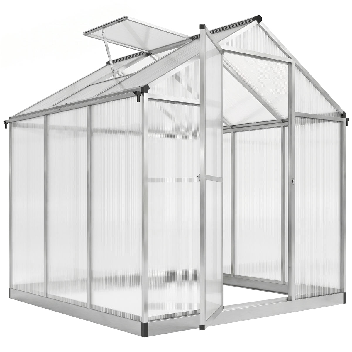 6' x 10' x 6.4' Walk-in Garden Greenhouse Polycarbonate Panels Plants Flower Growth Shed Cold Frame Outdoor – view 4
