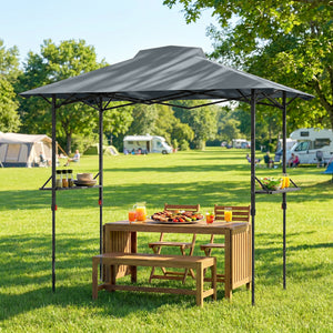 5 x 8.5 ft Pop Up Grill Gazebo with 2 Shelves, UPF 50+ Outdoor Instant Canopy Portable Shelter with Carry – view 7