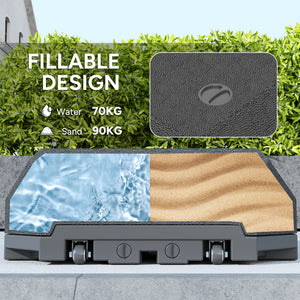Umbrella Base Plastic Umbrella Stand for Cantilever Umbrella with Wheels, Heavy Duty Umbrella Stand, Water/Sand Filled