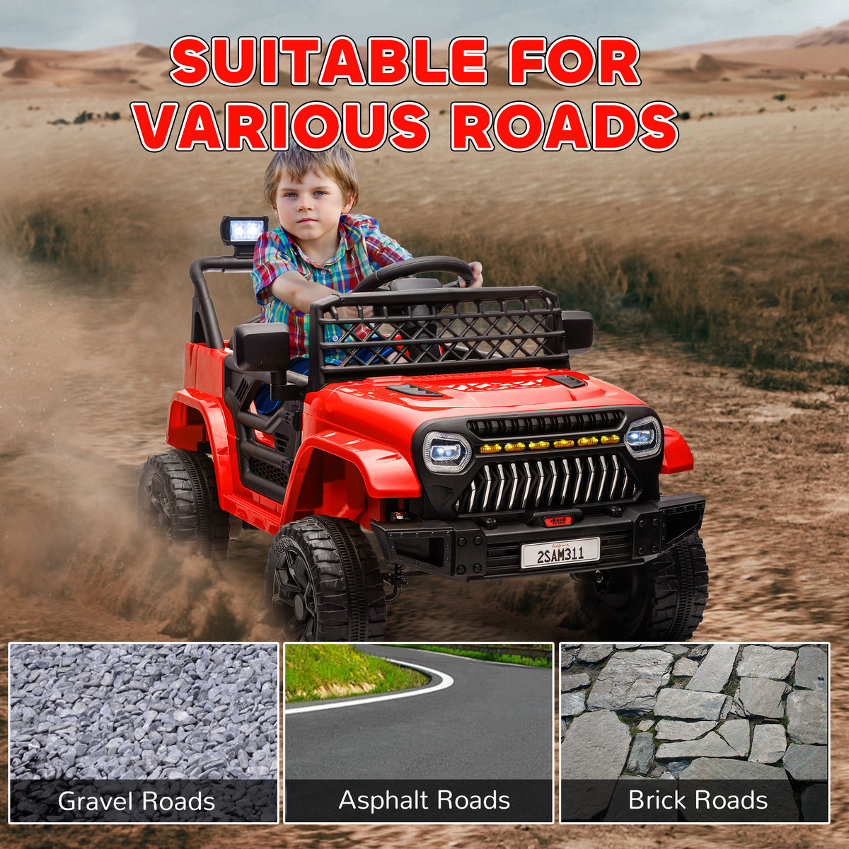 Qaba 12V Ride on Truck, Electric Car for Kids with Remote Control, Suspension, 3 Speeds, USB Music Headlights