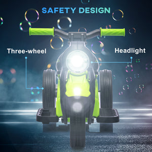 Qaba Electric Motorcycle for Kids, 6V Ride on Bubble Car with LED Headlight, Music, Pedal, for 2-5 Years