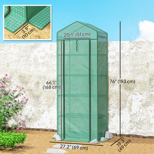5 Tier Mini Greenhouse, Portable Outdoor Flower Stand with Shelf Clips, Indoor Greenhouse with Steel Frame – view 4