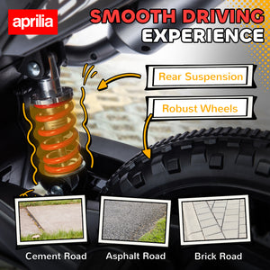 Qaba 12V Aprilia Licenced Kids Electric Motorcycle, Battery-Powered Dirt Bike with Training Wheels for Aged 3-8