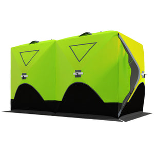 5-8 Person Insulated Ice Fishing Tent Shelter with Ventilation Windows and Carry Bag, for -22℉, Blue