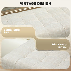 Storage Ottoman, Linen Fabric End of Bed Bench with Soft Close Lid – view 21