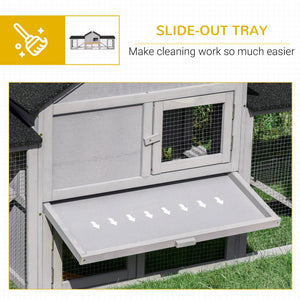 Large Rabbit Hutch Wood Bunny Cage Outdoor Guinea Pig House with Double Runs Slide Out Tray Ramps – view 12